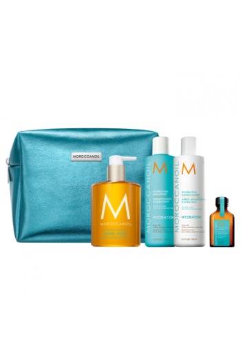 Весенний набор Moroccanoil Hydration (шампунь 250мл + кондиционер 250мл + масло 25мл + жидкое мыло 360мл)