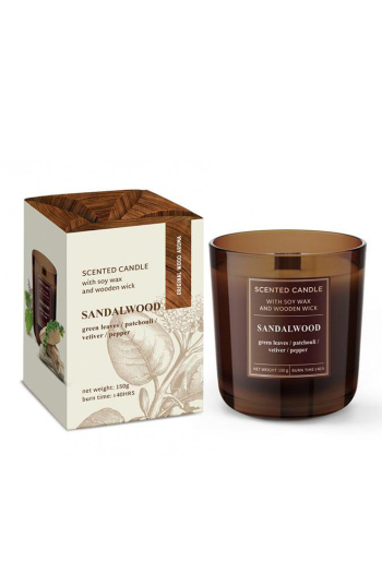 Парфюмерная свеча для дома Bartek Candles SANDALWOOD Scented Candle 40 час.